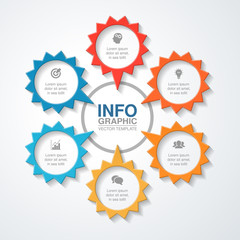 Vector infographic template for diagram, graph, presentation, chart, business concept with 6 options.