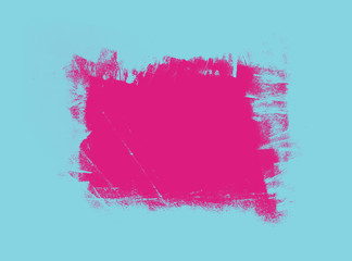Fototapeta na wymiar blue and pink hand painted brush grunge background texture