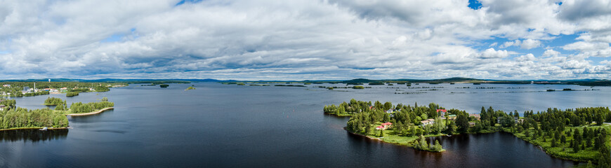 Kemijärvi Finland, Patojärvi lake north of Kemijärvi city with fells in the horizon