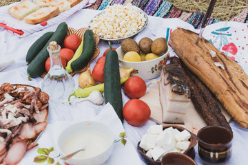 homemade bacon served on picnic
