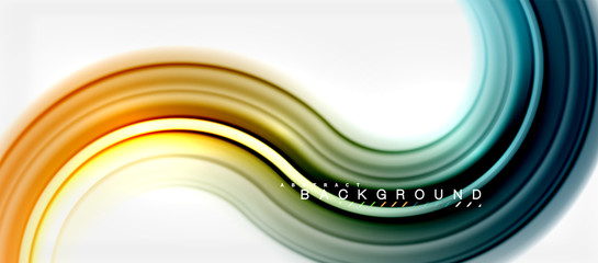 Rainbow fluid color line abstract background - swirl and circles, twisted liquid colours design, colorful marble or plastic wavy texture backdrop, multicolored template for business or technology