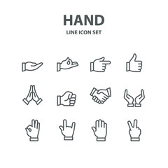 Hand Icon Set Illustration Vector