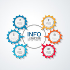Vector infographic template for diagram, graph, presentation, chart, business concept with 6 options.