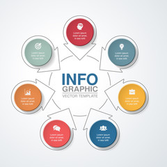 Vector infographic template for diagram, graph, presentation, chart, business concept with 7 options.