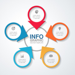 Vector infographic template for diagram, graph, presentation, chart, business concept with 5 options.