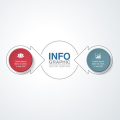 Vector infographic template for diagram, graph, presentation, chart, business concept with 2 options.