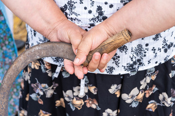 sickle in a woman's hand