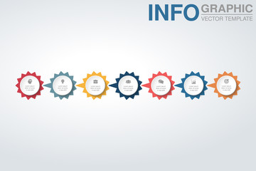 Vector infographic template for diagram, graph, presentation, chart, business concept with 7 options.