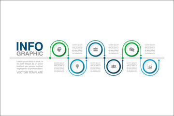 Vector infographic template for diagram, graph, presentation, chart, business concept with 6 options.