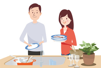 ファミリー_皿洗い