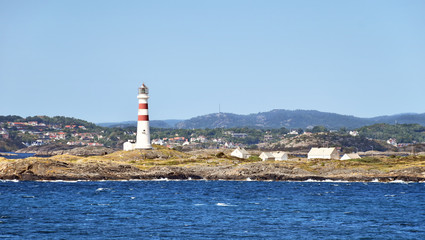 Lighthouse Oksøy fyr south of Kristiansand in Norway 