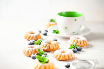 Sweet cakes with berries