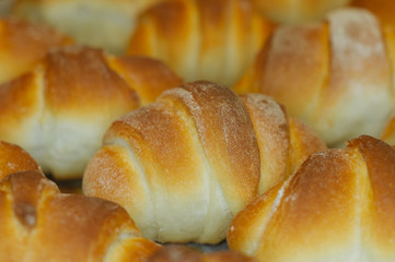 Homemade croissants with sweet filling