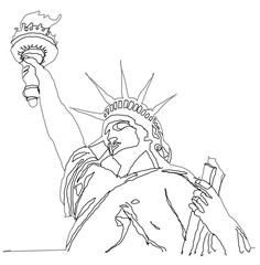 handmade digital sketches of statue of liberty