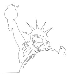 handmade digital sketches of statue of liberty