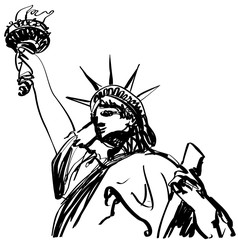 handmade digital sketches of statue of liberty © Yan
