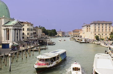 Trafic on Grand Canal in Venice, summer time