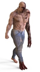 3D illustration mutant monster isolated on white background