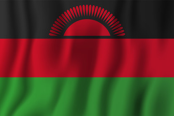 Malawi realistic waving flag vector illustration. National country background symbol. Independence day