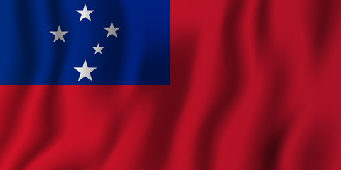 Samoa realistic waving flag vector illustration. National country background symbol. Independence day