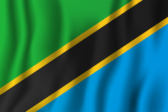 Tanzania realistic waving flag vector illustration. National country background symbol. Independence day - Powered by Adobe