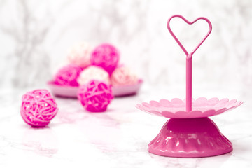 Pink Colored Tier Serving Tray on White