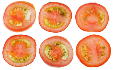 Cross sections of small cherry tomatoes