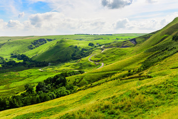Mam Tor hill near Castleton and Edale in the Peak District Park