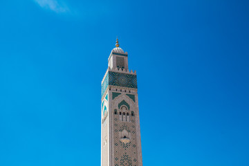 Fototapeta premium view of Hassan II mosque tower - Casablanca - Morocco