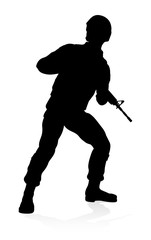 Soldier Military Detailed Silhouette