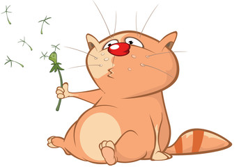  Illustration of a Cute Cat. Cartoon Character