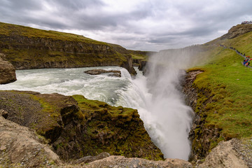 Fototapeta na wymiar Gullfoss Waterfall - famous landmark in Iceland