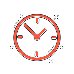 Cartoon alarm clock icon in comic style. Timer sign illustration pictogram. Stopwatch splash business concept.