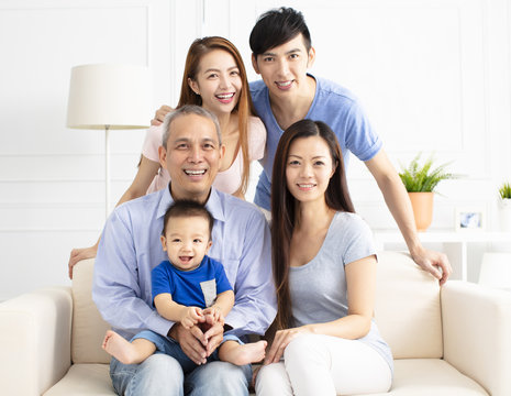 Portrait Of Three Generation asian Family