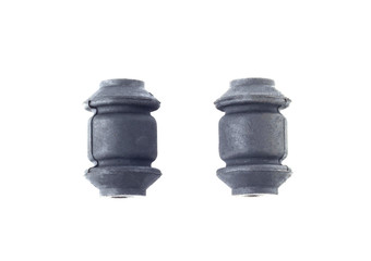 Two silentblock of a car lever on a white background, close-up, isolate