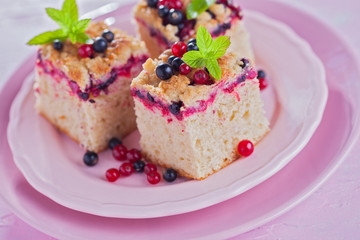 tasty summer fruits yeast cake