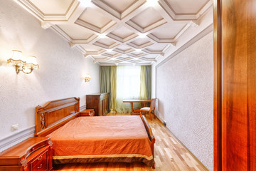 Modern interior of a bedroom in the new house.