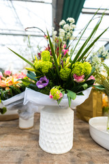 Beautiful flowers in the pot