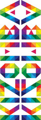Kizomba rainbow inscription low poly