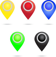 Set of map points vector image