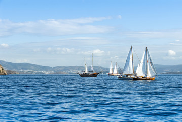 Naklejka premium Bodrum, Turkey, 20 October 2010: Bodrum Cup, Sailboats