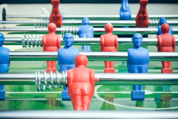 table football in closeup