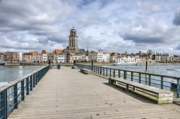 The new ferry pier in Deventer, The Netherlands, constructed on the location of the historic...