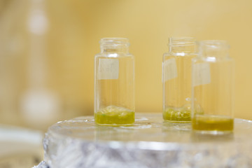 Analysis of fish meal in laboratory.