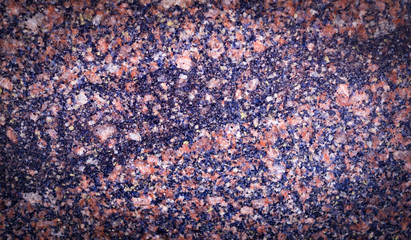 granite texture with gray base and black spots. background, geological, vignette