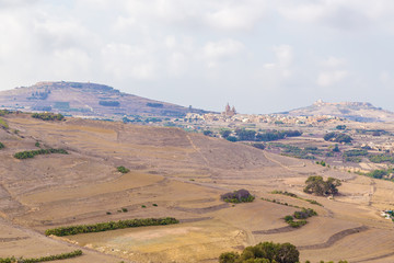 Victoria, the island of Gozo, Malta. View of the neighborhood from the Citadel