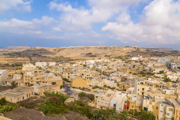 Fototapeta na wymiar Victoria, the island of Gozo, Malta. City view from the Citadel
