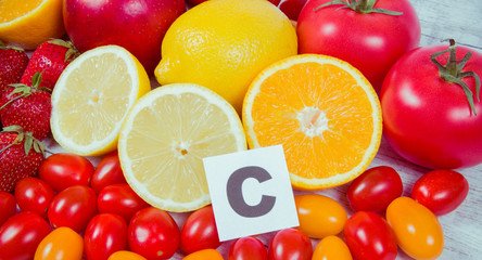 Healthy food - food products with a high content of vitamin c.