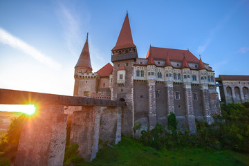 Obraz premium Old medieval castle Corvinesti, Romania