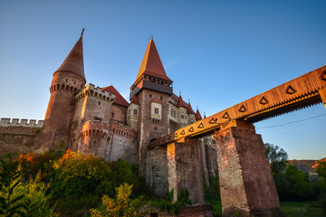 Old medieval castle Corvinesti, Romania